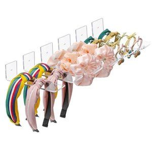 Acrylic Headband Holder Wall 6 Pack Clear Hanging  Organizer Storage  Girl Women